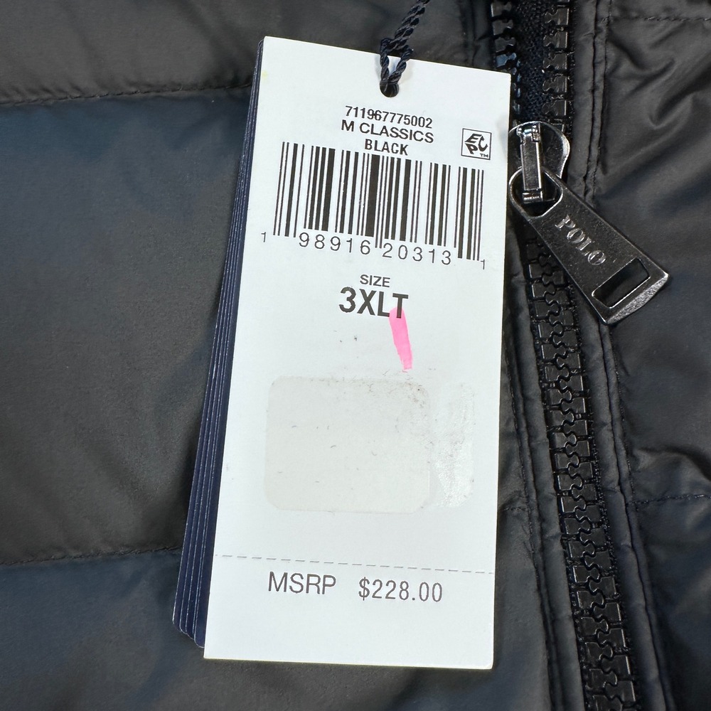 Polo Ralph Lauren Mens Colden Packable Down Vest Black 3XLT Big & Tall New - Picture 8 of 16